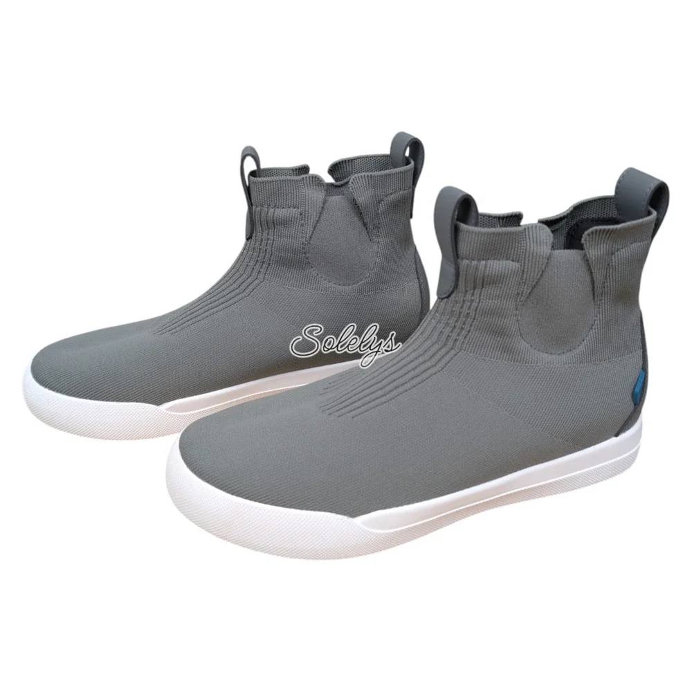 Vessi Weekend Chelsea Concrete Grey White Waterproof Dyma-Tex Knit Boot Womens 9